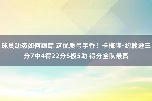 球员动态如何跟踪 这优质弓手香！卡梅隆-约翰逊三分7中4得22分5板5助 得分全队最高