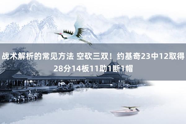 战术解析的常见方法 空砍三双！约基奇23中12取得28分14板11助1断1帽