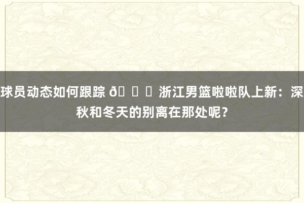 球员动态如何跟踪 😍浙江男篮啦啦队上新：深秋和冬天的别离在那处呢？