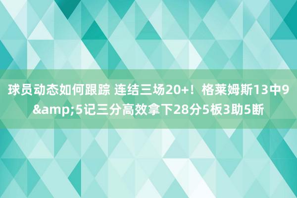 球员动态如何跟踪 连结三场20+！格莱姆斯13中9&5记三分高效拿下28分5板3助5断