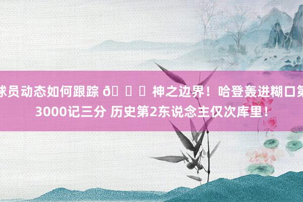 球员动态如何跟踪 😀神之边界！哈登轰进糊口第3000记三分 历史第2东说念主仅次库里！