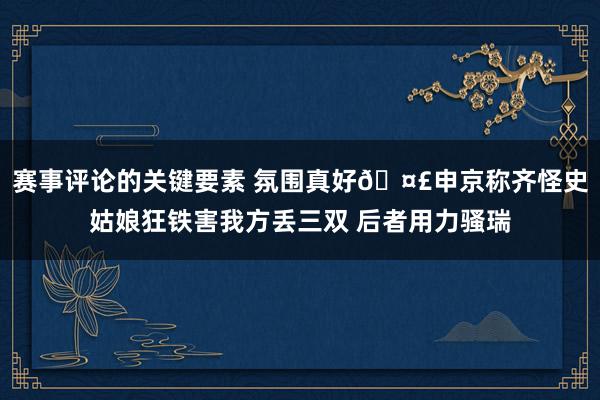 赛事评论的关键要素 氛围真好🤣申京称齐怪史姑娘狂铁害我方丢三双 后者用力骚瑞