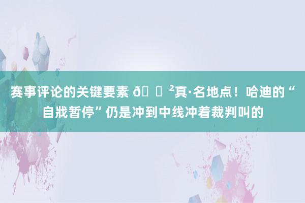 赛事评论的关键要素 😲真·名地点！哈迪的“自戕暂停”仍是冲到中线冲着裁判叫的