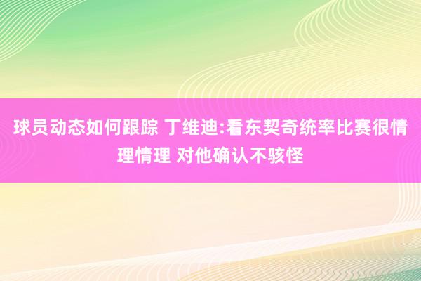 球员动态如何跟踪 丁维迪:看东契奇统率比赛很情理情理 对他确认不骇怪