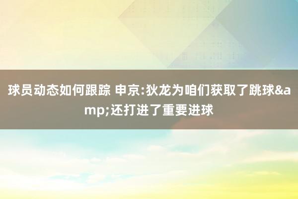 球员动态如何跟踪 申京:狄龙为咱们获取了跳球&还打进了重要进球