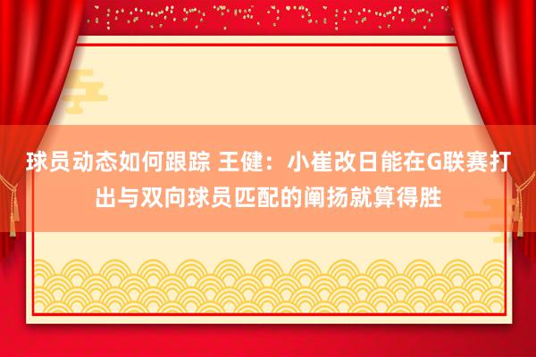 球员动态如何跟踪 王健：小崔改日能在G联赛打出与双向球员匹配的阐扬就算得胜