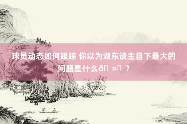 球员动态如何跟踪 你以为湖东谈主目下最大的问题是什么🤔？