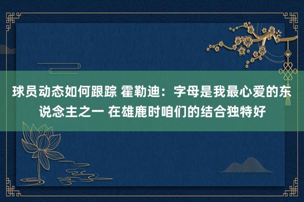 球员动态如何跟踪 霍勒迪：字母是我最心爱的东说念主之一 在雄鹿时咱们的结合独特好