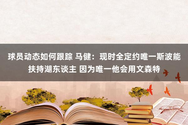 球员动态如何跟踪 马健：现时全定约唯一斯波能扶持湖东谈主 因为唯一他会用文森特