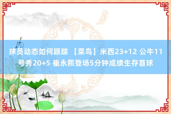 球员动态如何跟踪 【菜鸟】米西23+12 公牛11号秀20+5 崔永熙登场5分钟成绩生存首球