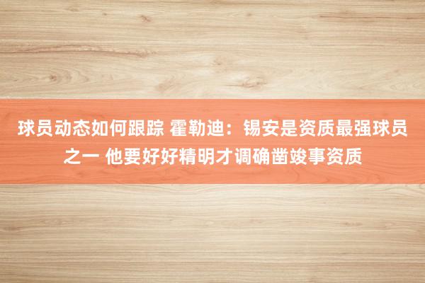 球员动态如何跟踪 霍勒迪：锡安是资质最强球员之一 他要好好精明才调确凿竣事资质