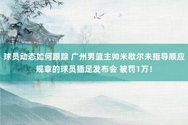 球员动态如何跟踪 广州男篮主帅米歇尔未指导顺应规章的球员插足发布会 被罚1万！