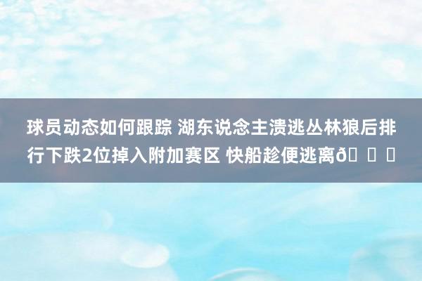 球员动态如何跟踪 湖东说念主溃逃丛林狼后排行下跌2位掉入附加赛区 快船趁便逃离😋