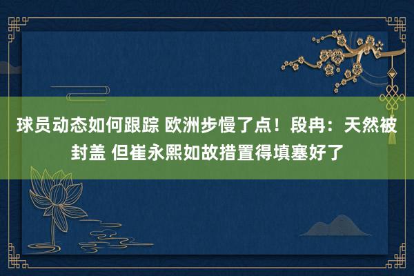 球员动态如何跟踪 欧洲步慢了点！段冉：天然被封盖 但崔永熙如故措置得填塞好了