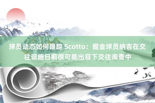 球员动态如何跟踪 Scotto：掘金球员纳吉在交往设施日前很可能出目下交往询查中