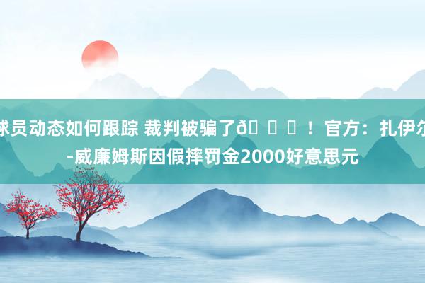 球员动态如何跟踪 裁判被骗了😅！官方：扎伊尔-威廉姆斯因假摔罚金2000好意思元