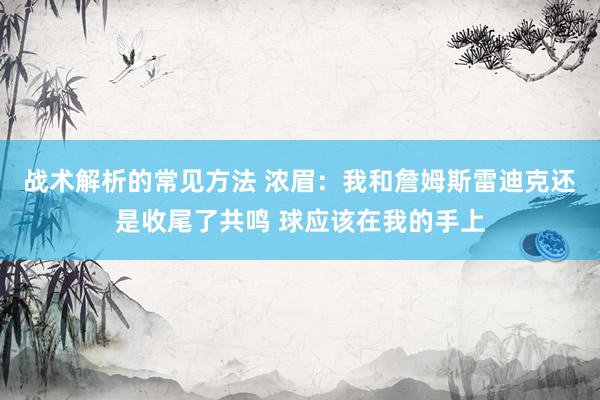 战术解析的常见方法 浓眉：我和詹姆斯雷迪克还是收尾了共鸣 球应该在我的手上