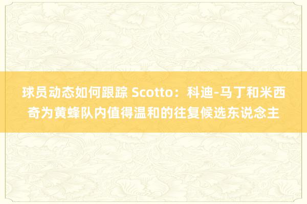 球员动态如何跟踪 Scotto：科迪-马丁和米西奇为黄蜂队内值得温和的往复候选东说念主